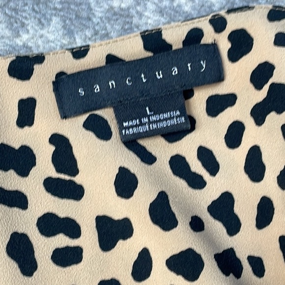 Sanctuary Wrap It Up Dress Leopard Print Mini Summer Party Sz L - Picture 9 of 12